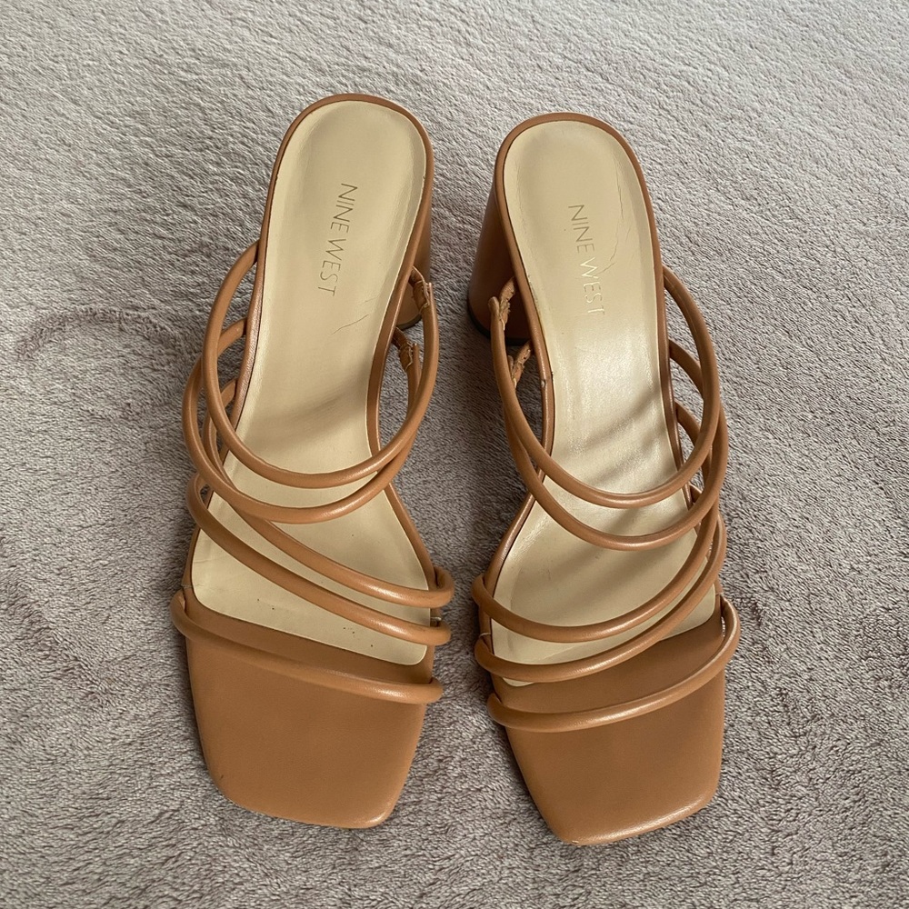 Nine West Girlie 3 Womens Strappy Block Heels